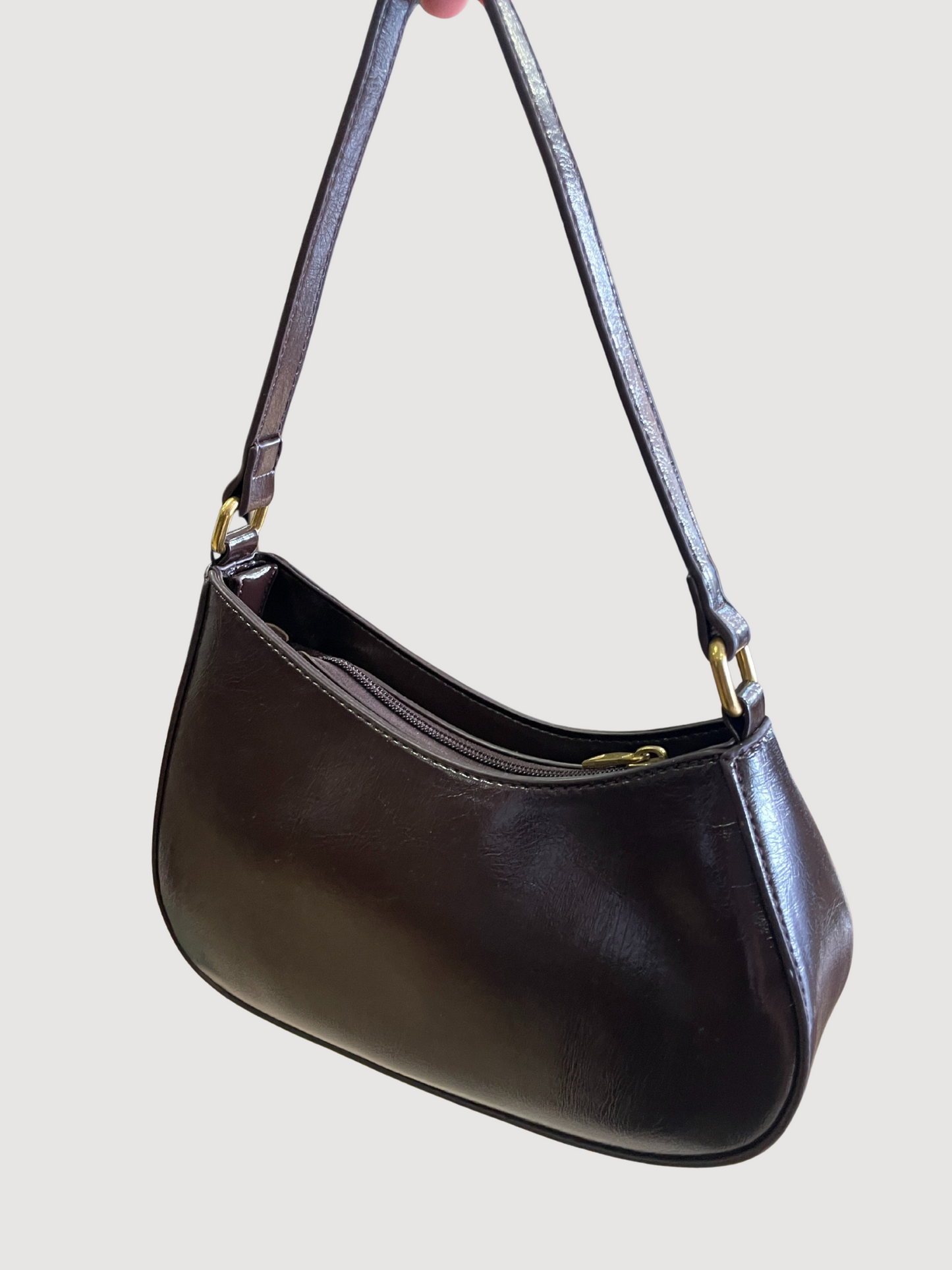 Borsa in ecopelle bordeaux asimmetrica con manico - più colori