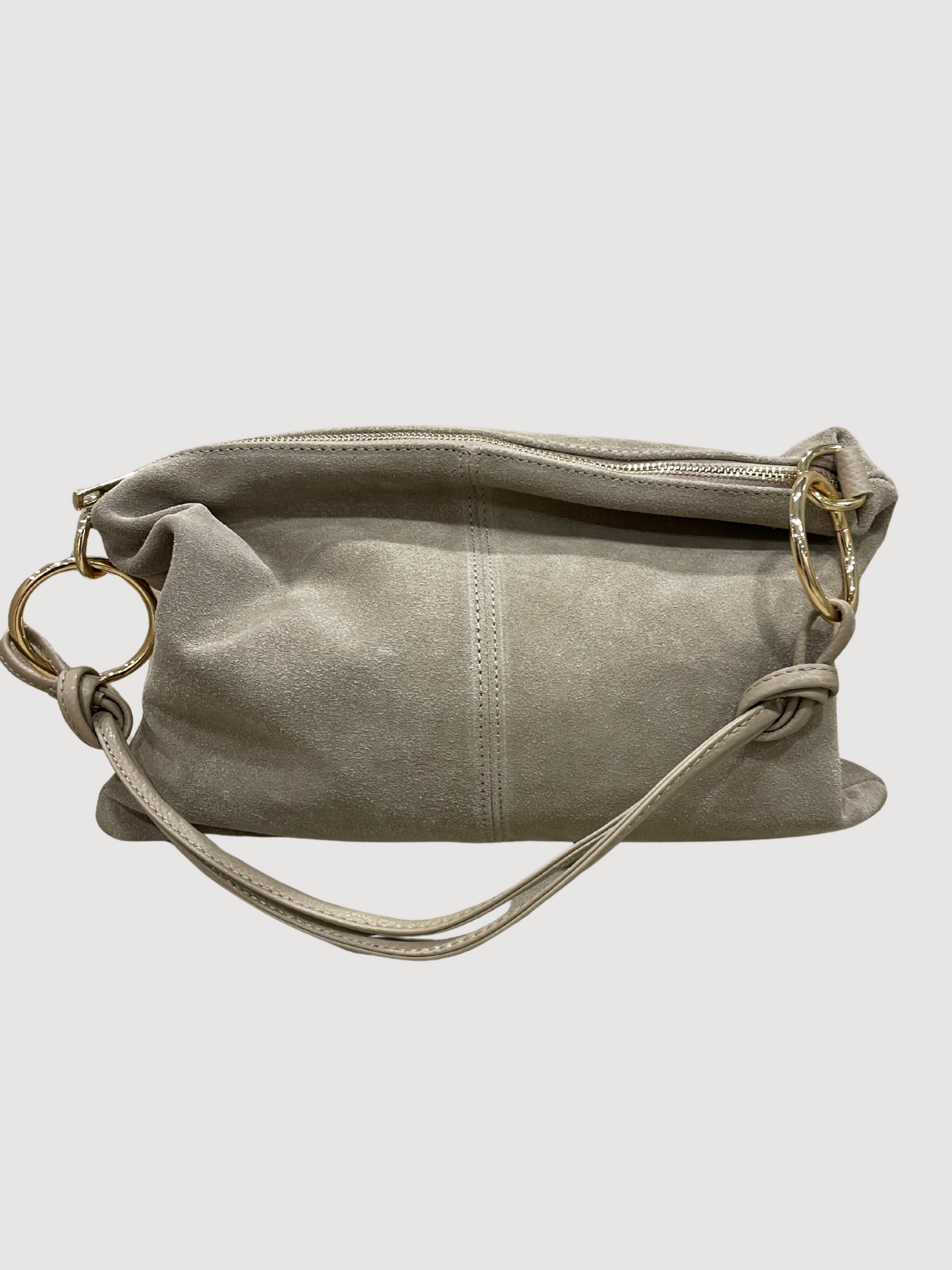 Borsa in suede cioccolato con tracolla - più colori