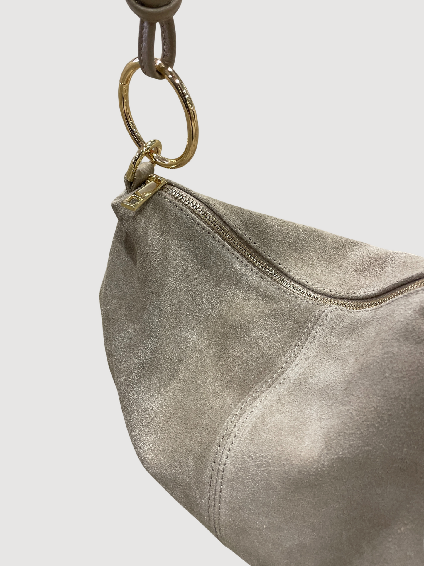 Borsa in suede cioccolato con tracolla - più colori