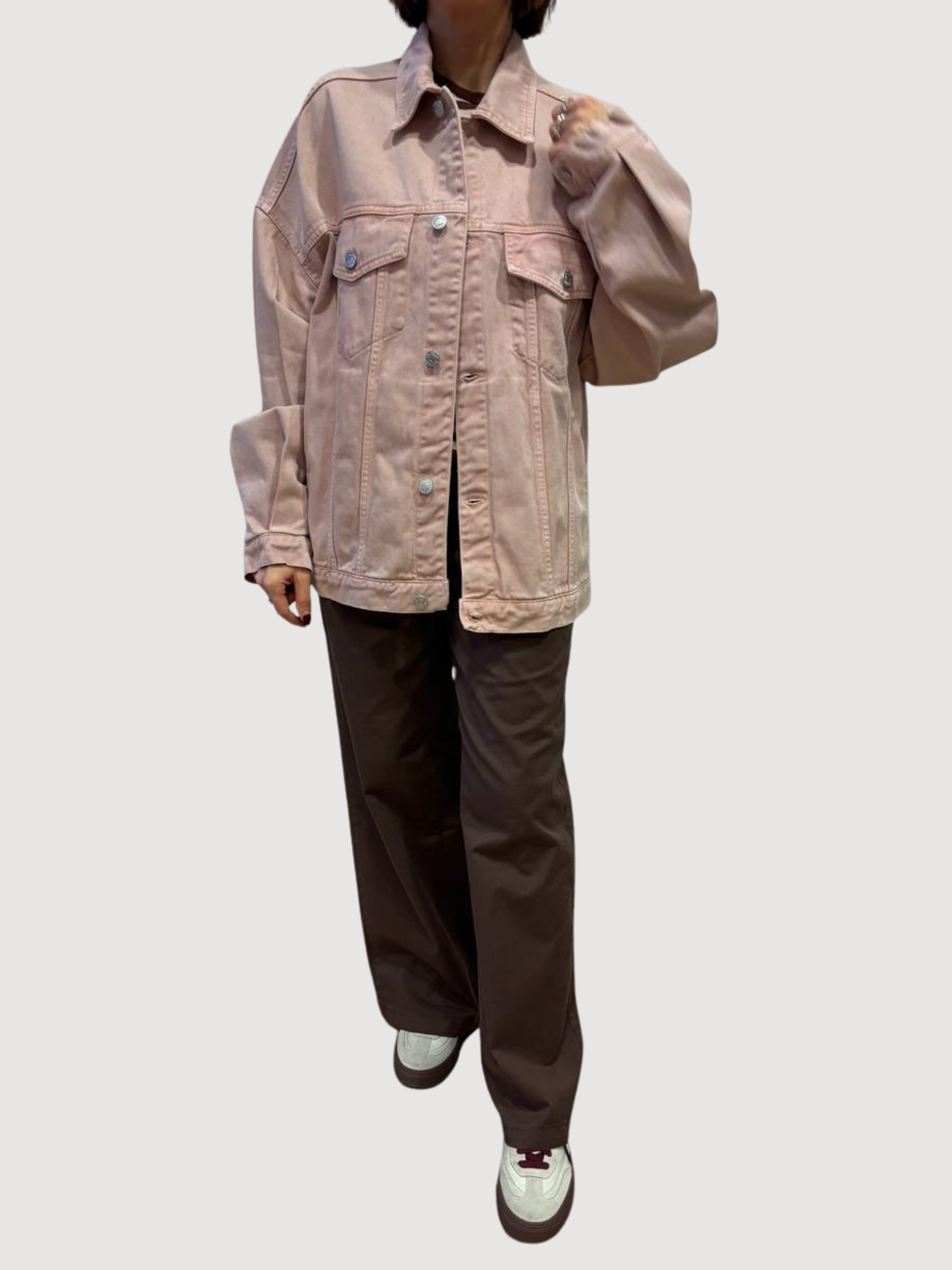 KONTATTO - Pantalone chino cioccolato in cotone a palazzo