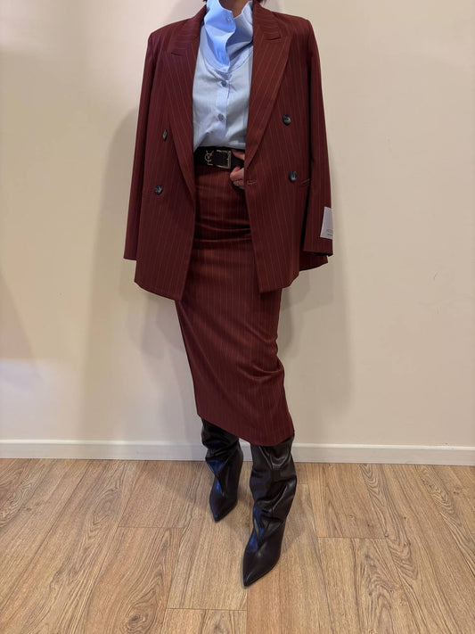 VICOLO - Blazer over a doppiopetto gessato color ruggine