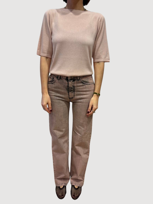 KONTATTO - Maglia a mezze maniche in misto viscosa rosa