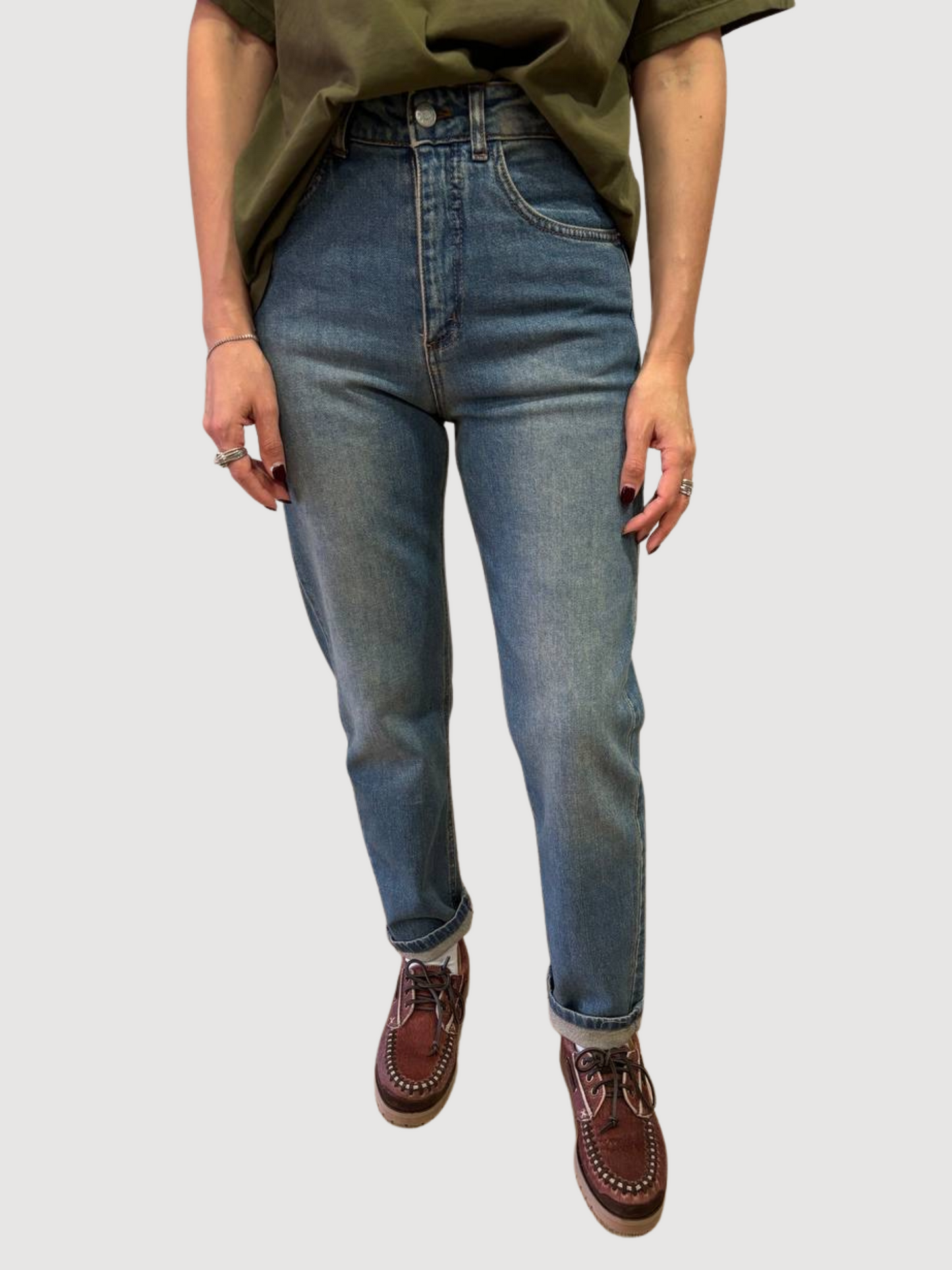HAVEONE - Jeans Louis in denim a vita alta