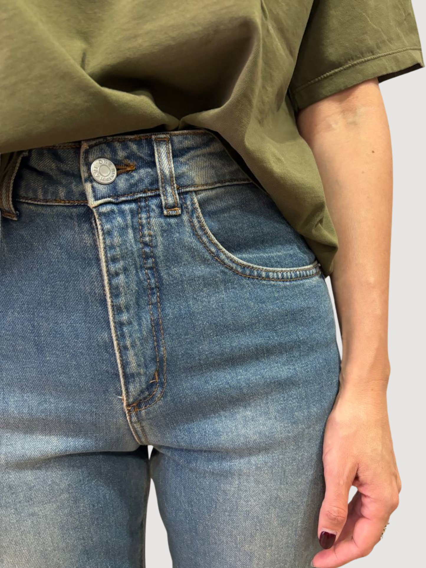 HAVEONE - Jeans Louis in denim a vita alta
