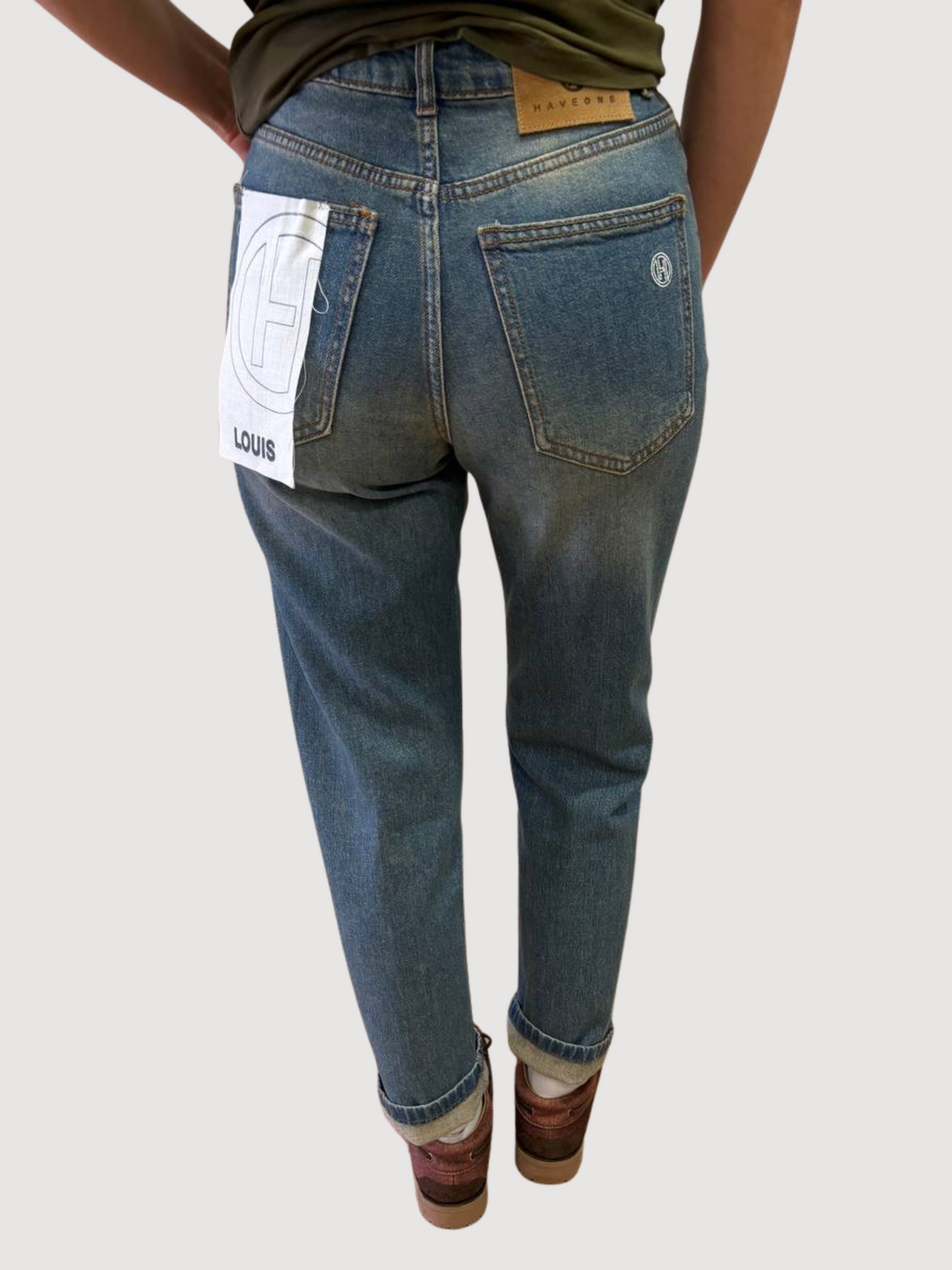 HAVEONE - Jeans Louis in denim a vita alta