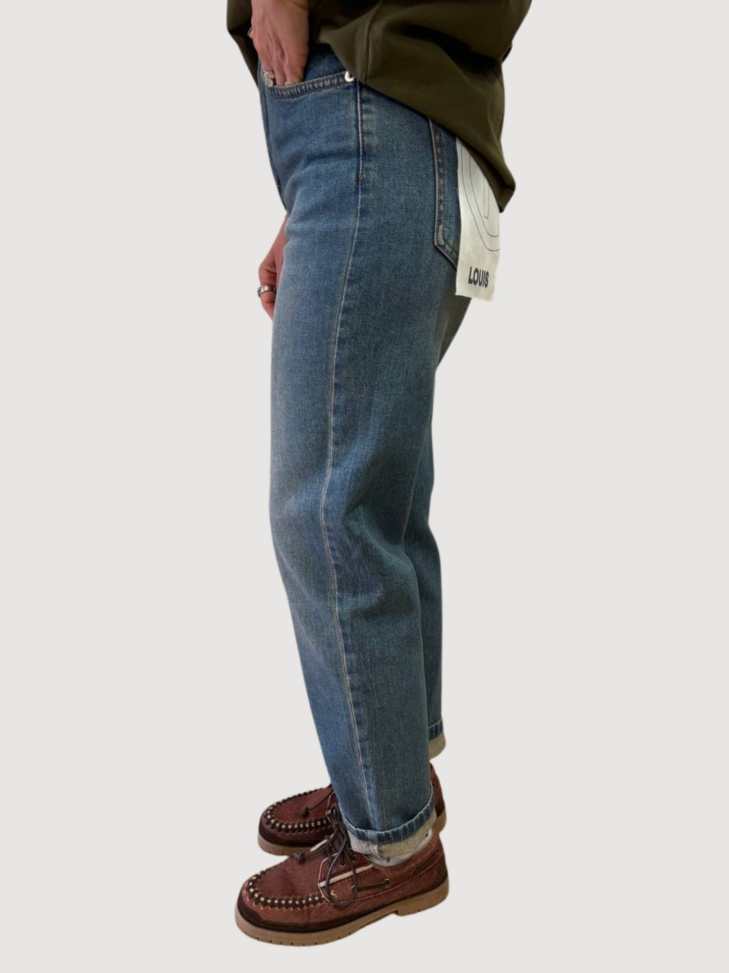 HAVEONE - Jeans Louis in denim a vita alta