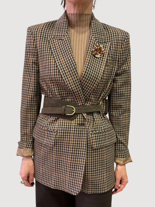 MEME ROAD - Cintura fondente con fibbia dorata e borchie