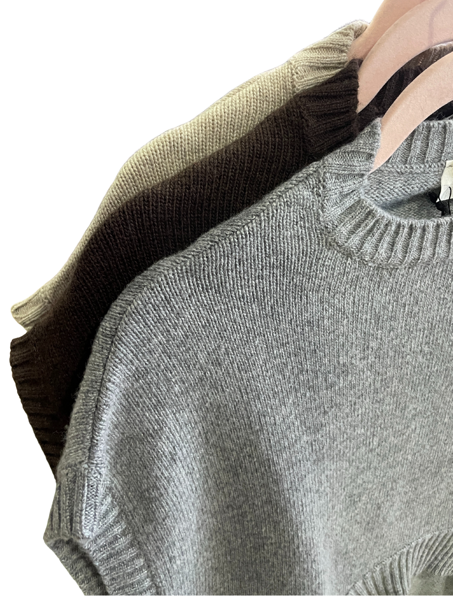 VICOLO - Gilet nero in maglia asimmetrico - più colori