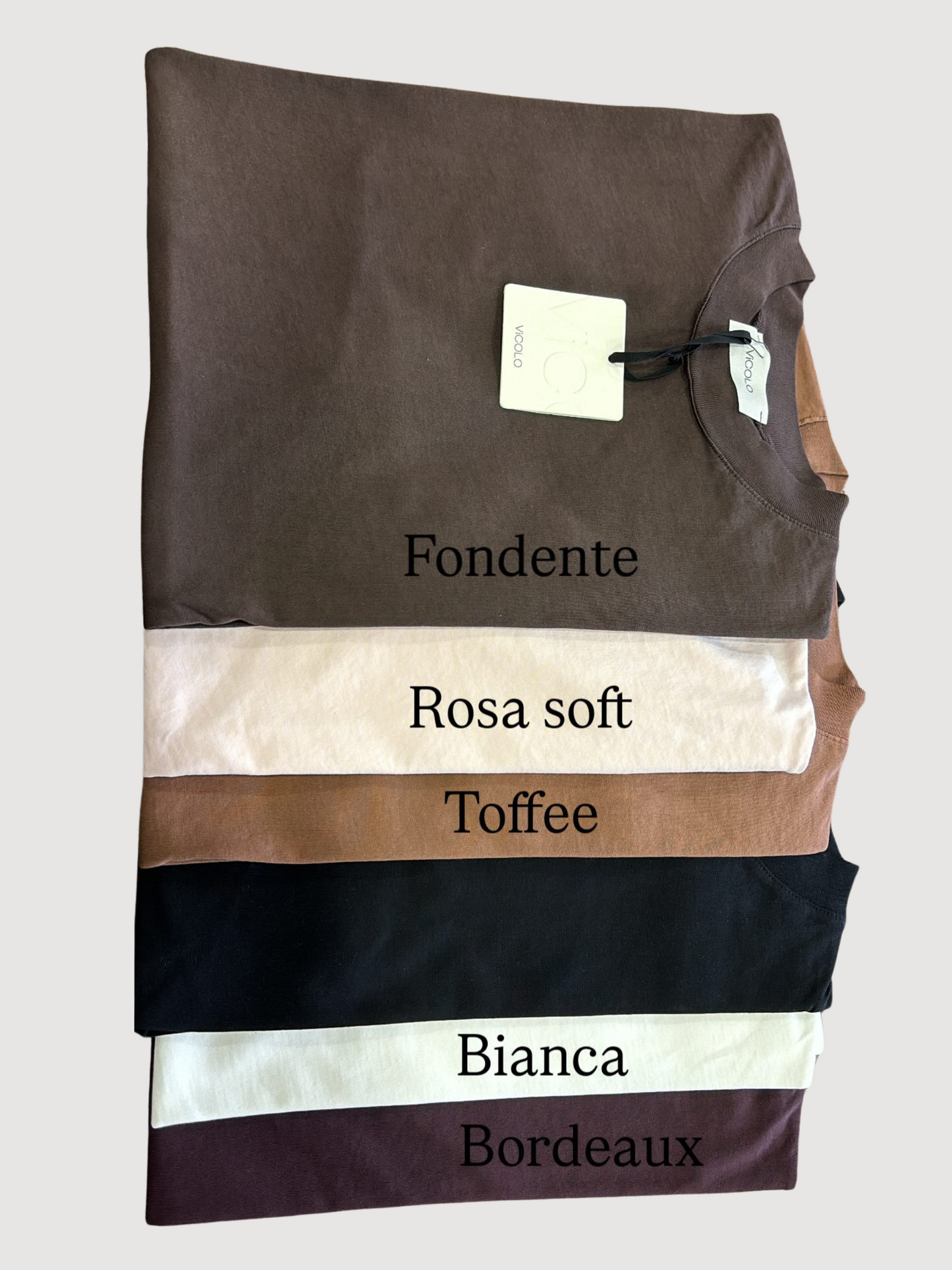 VICOLO - T-shirt over in cotone a tinta unita verde militare - più colori