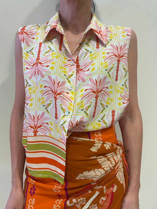 VICOLO - Set coordinato con camicia smanicata a gonna a portafoglio
