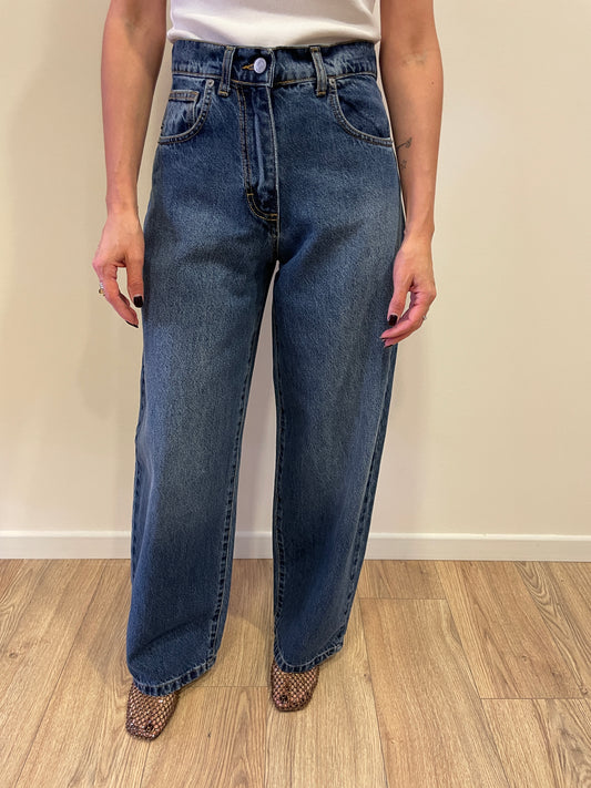 HAVEONE - Jeans Bella a palazzo cropped a vita media in denim