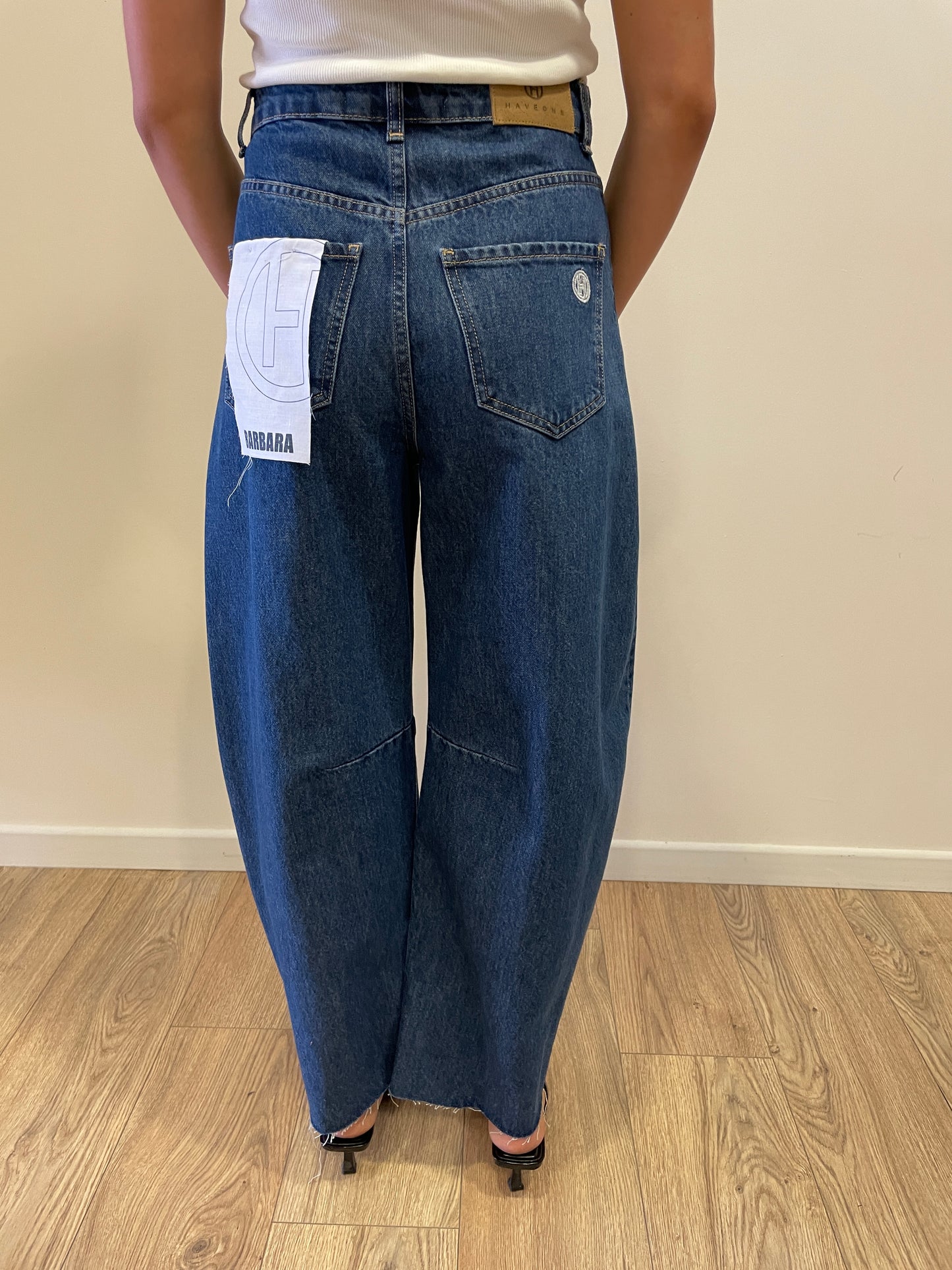 HAVEONE - Jeans Barbara baggy fit con cuciture in denim