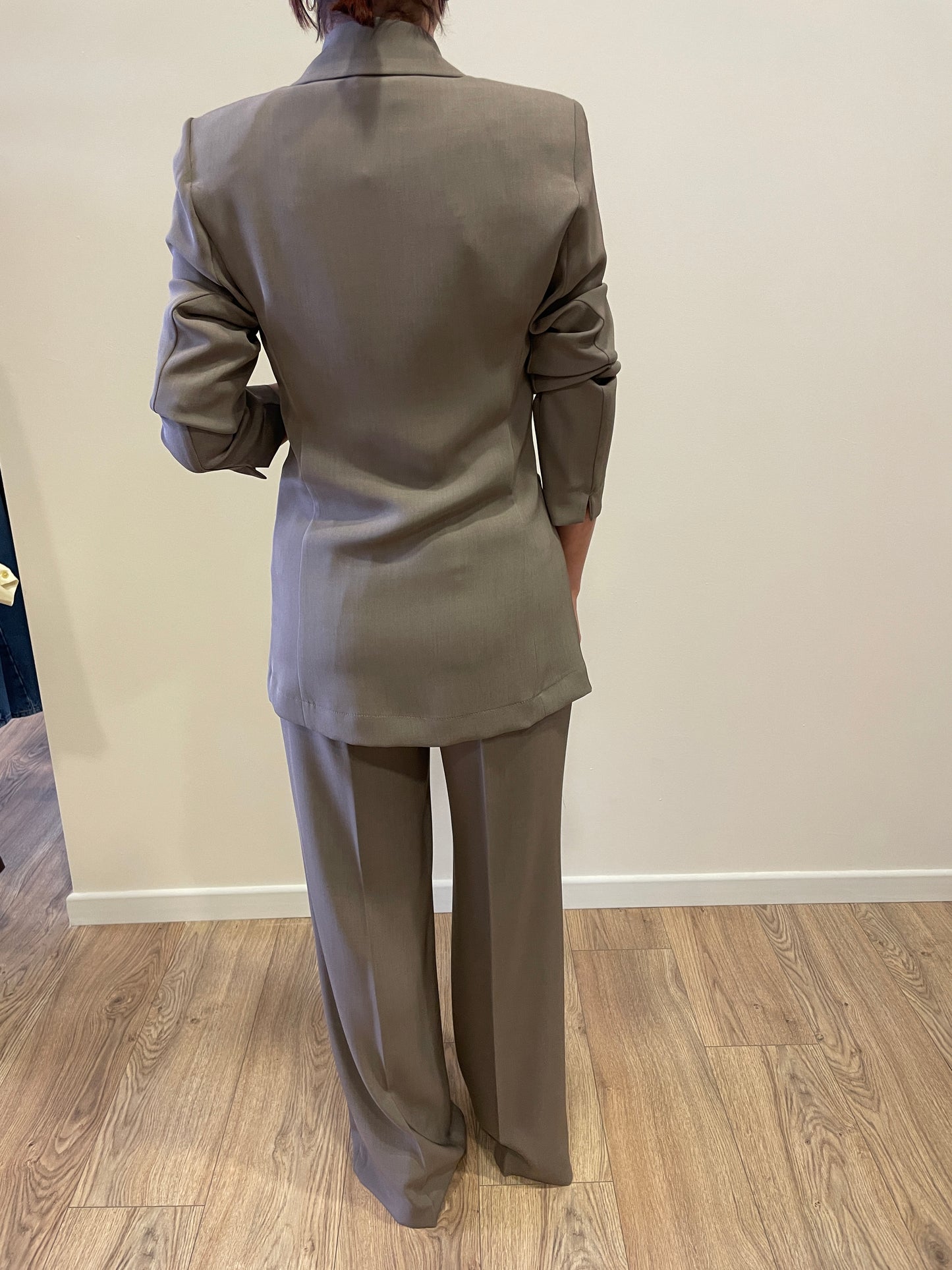 GOLD - Pantalone Veronica a palazzo dritto color fango