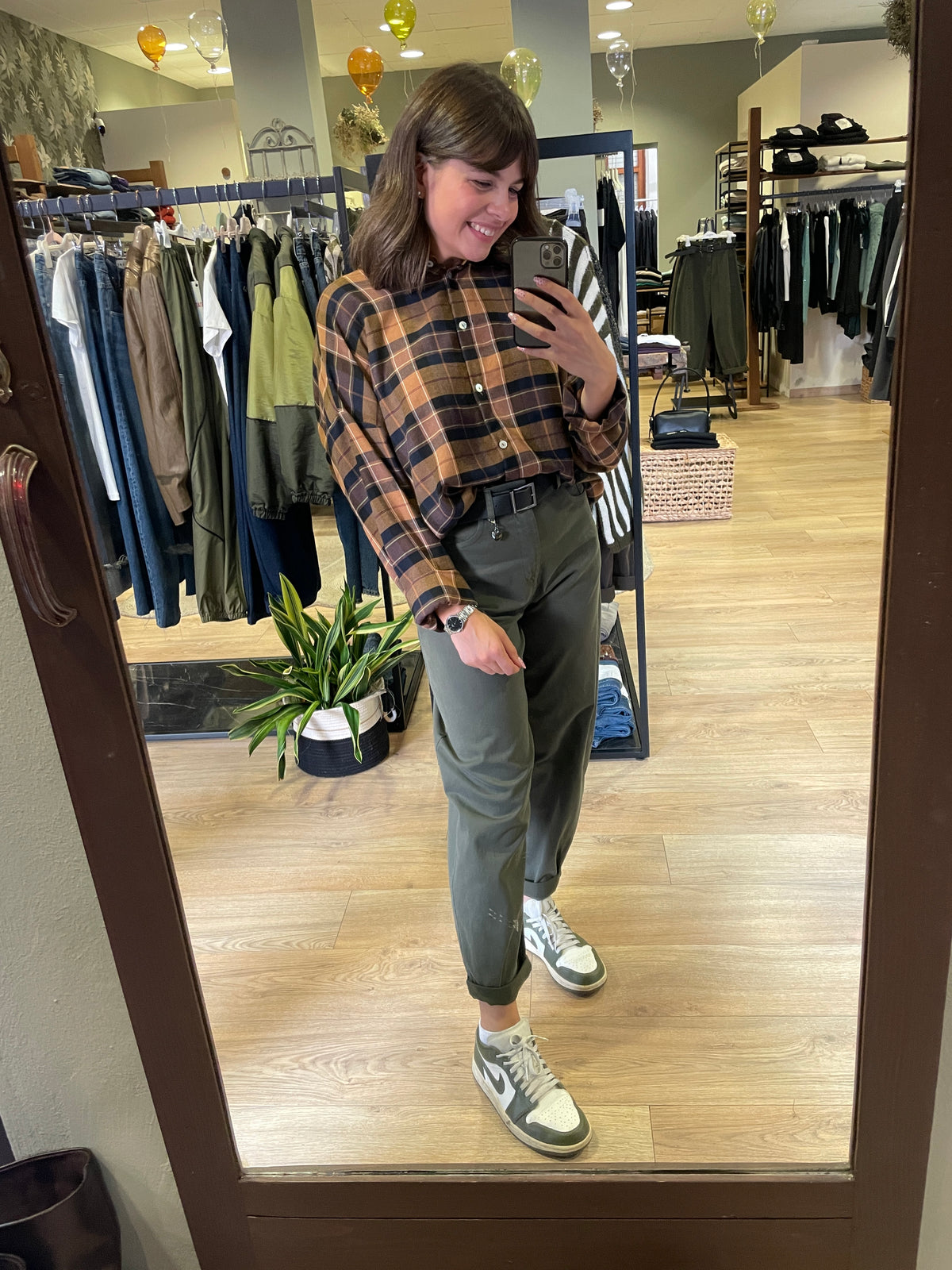 SUSY MIX - Pantalone baloon fit in cotone color militare