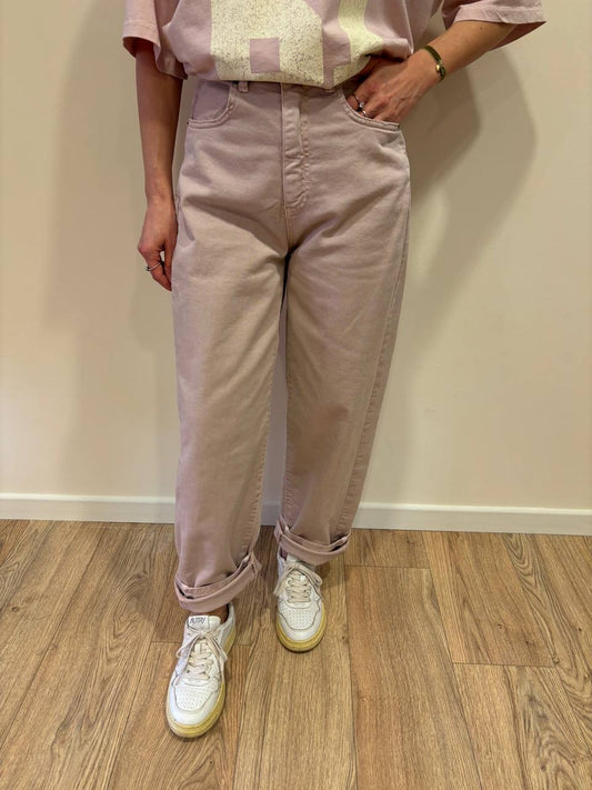 SOUVENIR - Jeans Tamara rosa a palazzo dritto