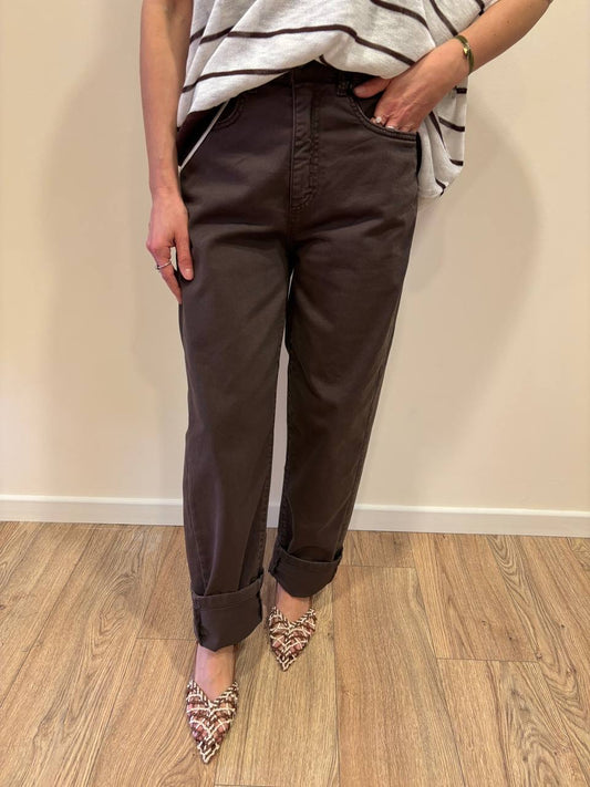 SOUVENIR - Jeans Tamara testa moro a palazzo dritto