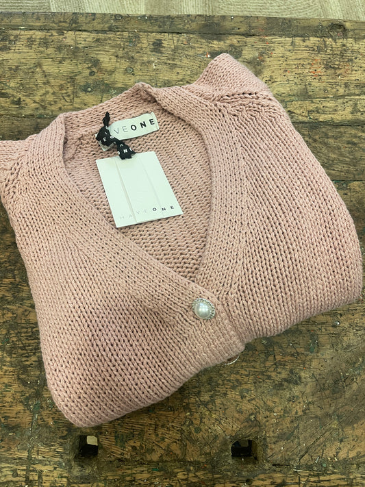 HAVEONE - Cardigan a scatoletta con bottoni a gioiello - più colori
