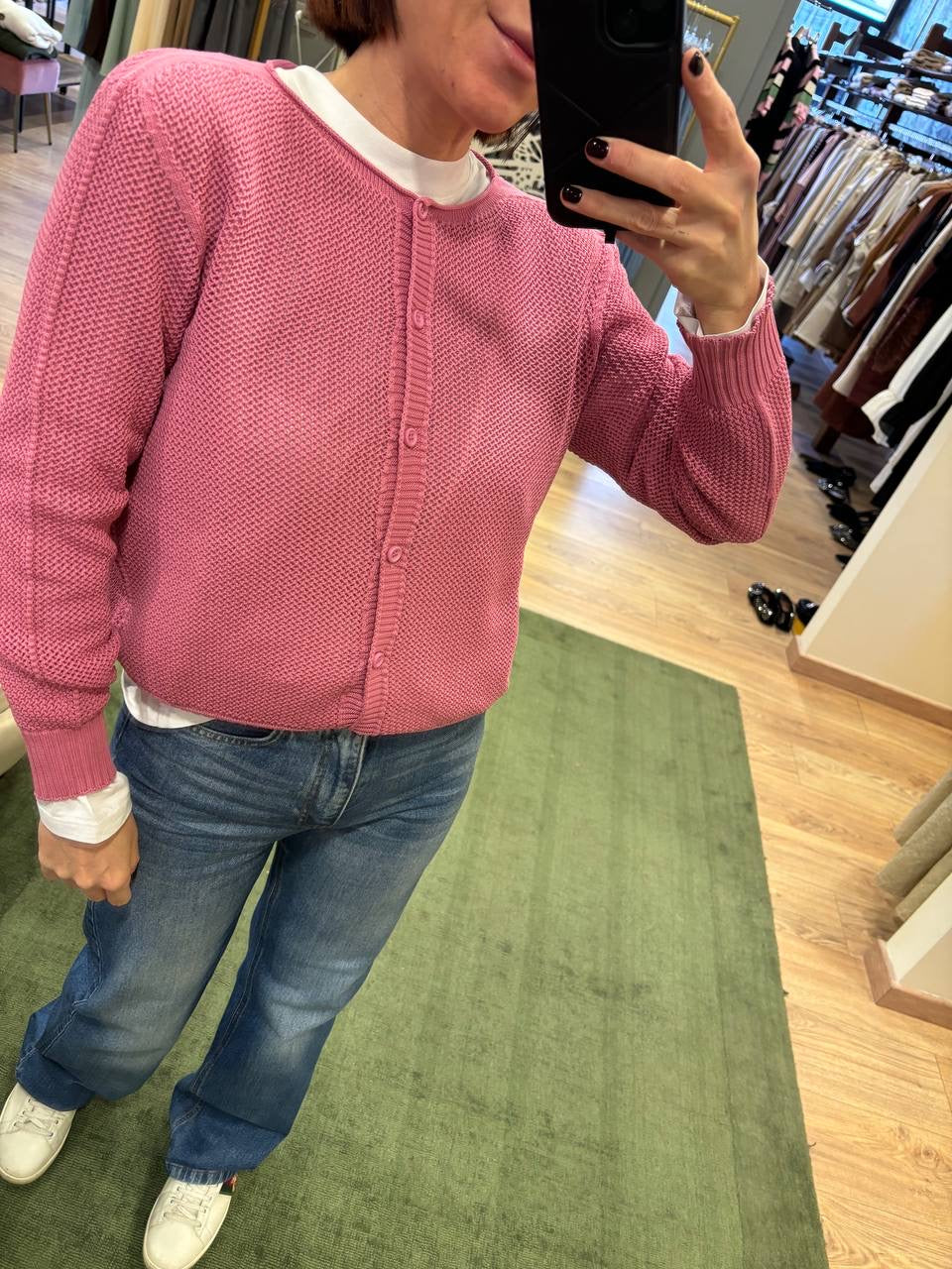 ARVS - Cardigan in figura 100% cotone con bottoni - più colori
