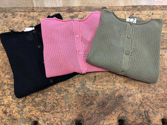 ARVS - Cardigan in figura 100% cotone con bottoni - più colori