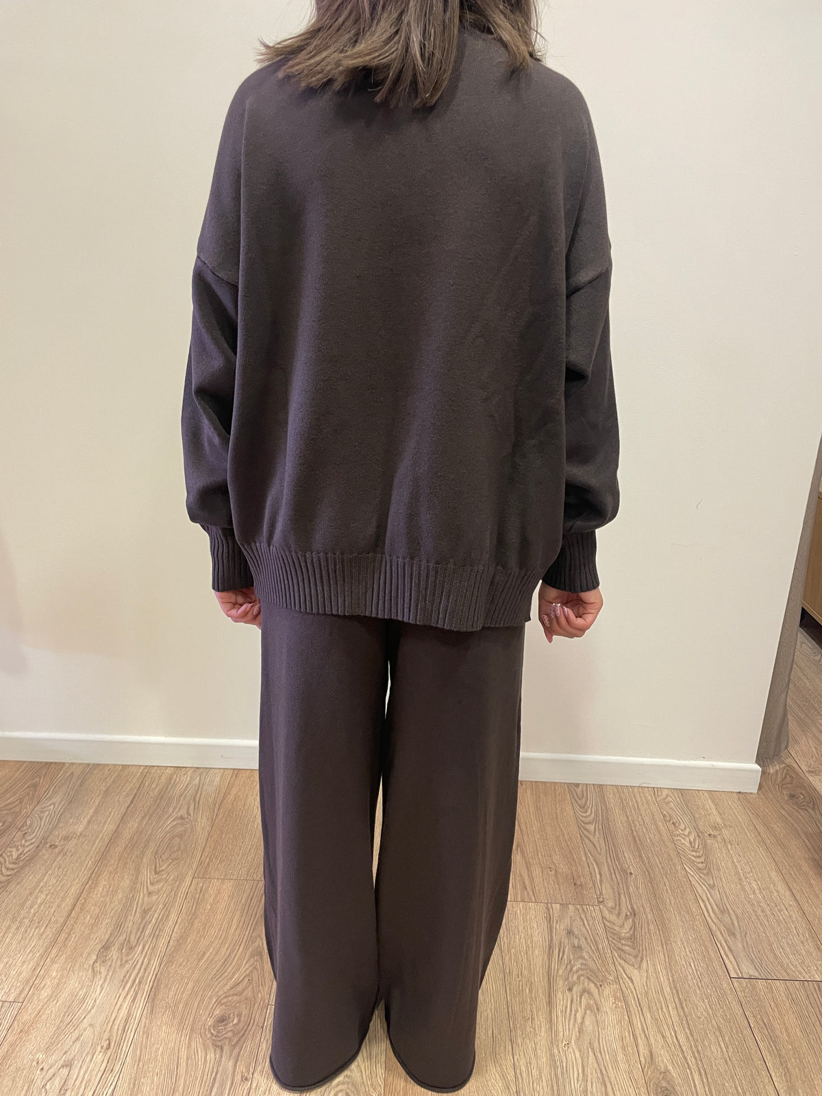 SUSY MIX - Maglia a girocollo con spacco laterale color moro