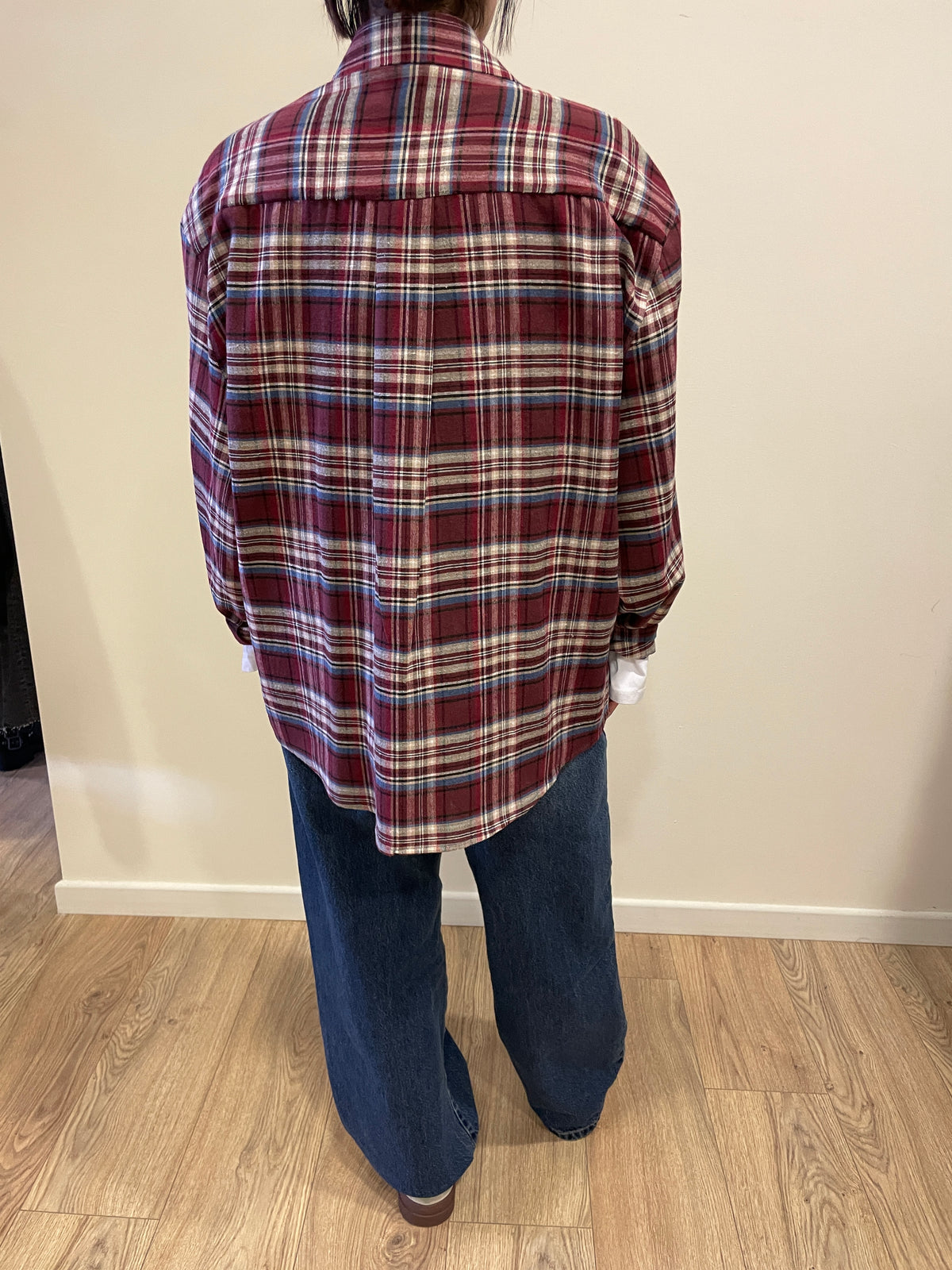 HAVEONE - Camicia over a quadri bordeaux e azzurra
