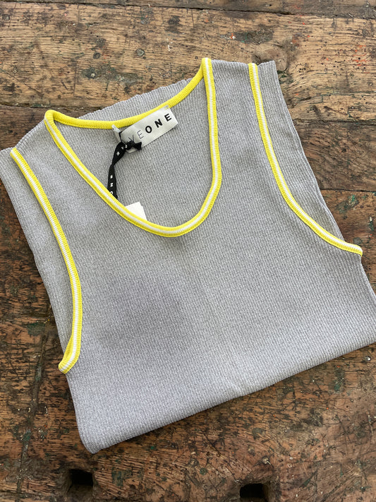 HAVEONE - Canotta a costine con profilo a contrasto - più colori