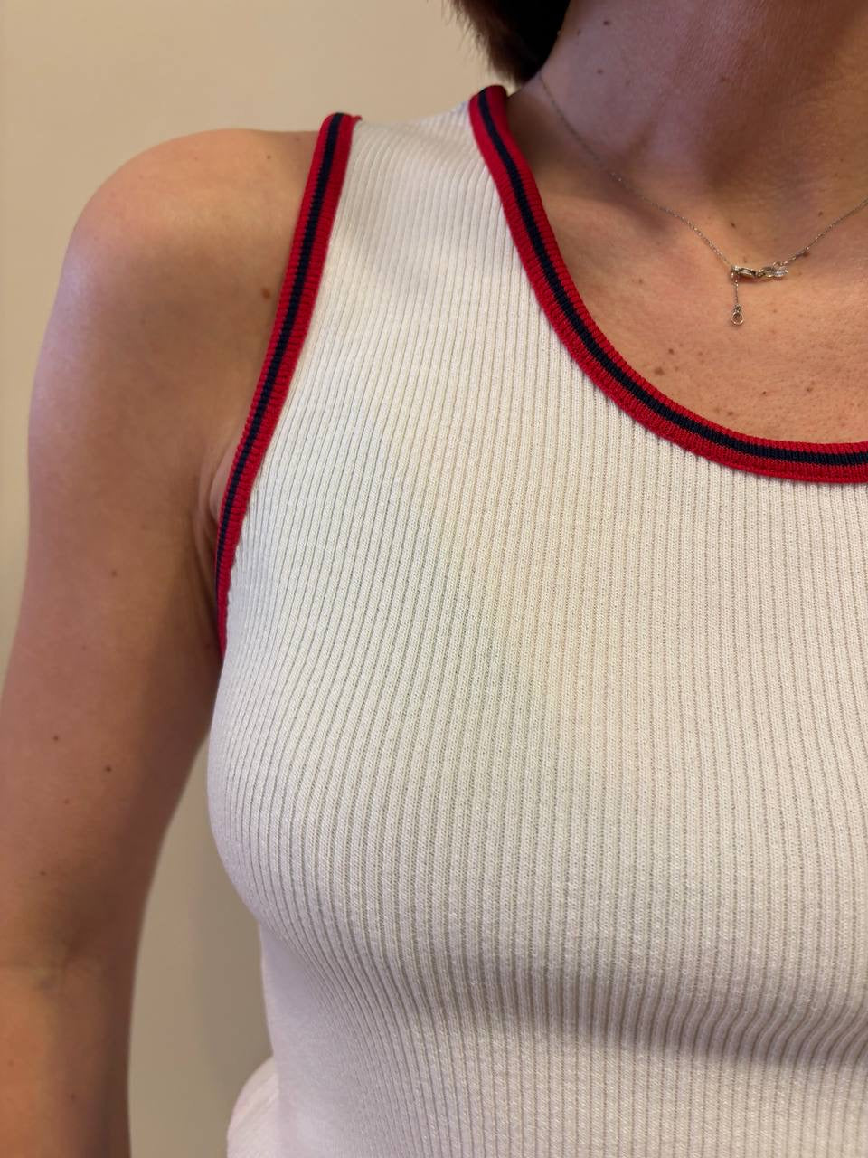 HAVEONE - Canotta a costine con profilo a contrasto - più colori