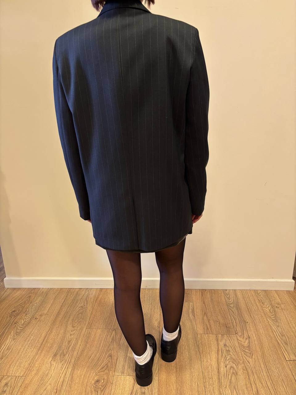 VICOLO - Blazer over gessato color grigio