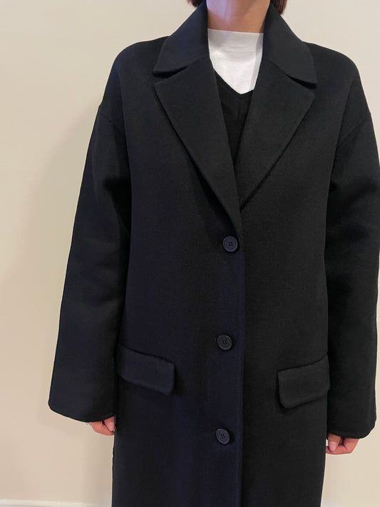 KAOS - Cappotto monopetto con 3 bottoni e tasche frontali color nero