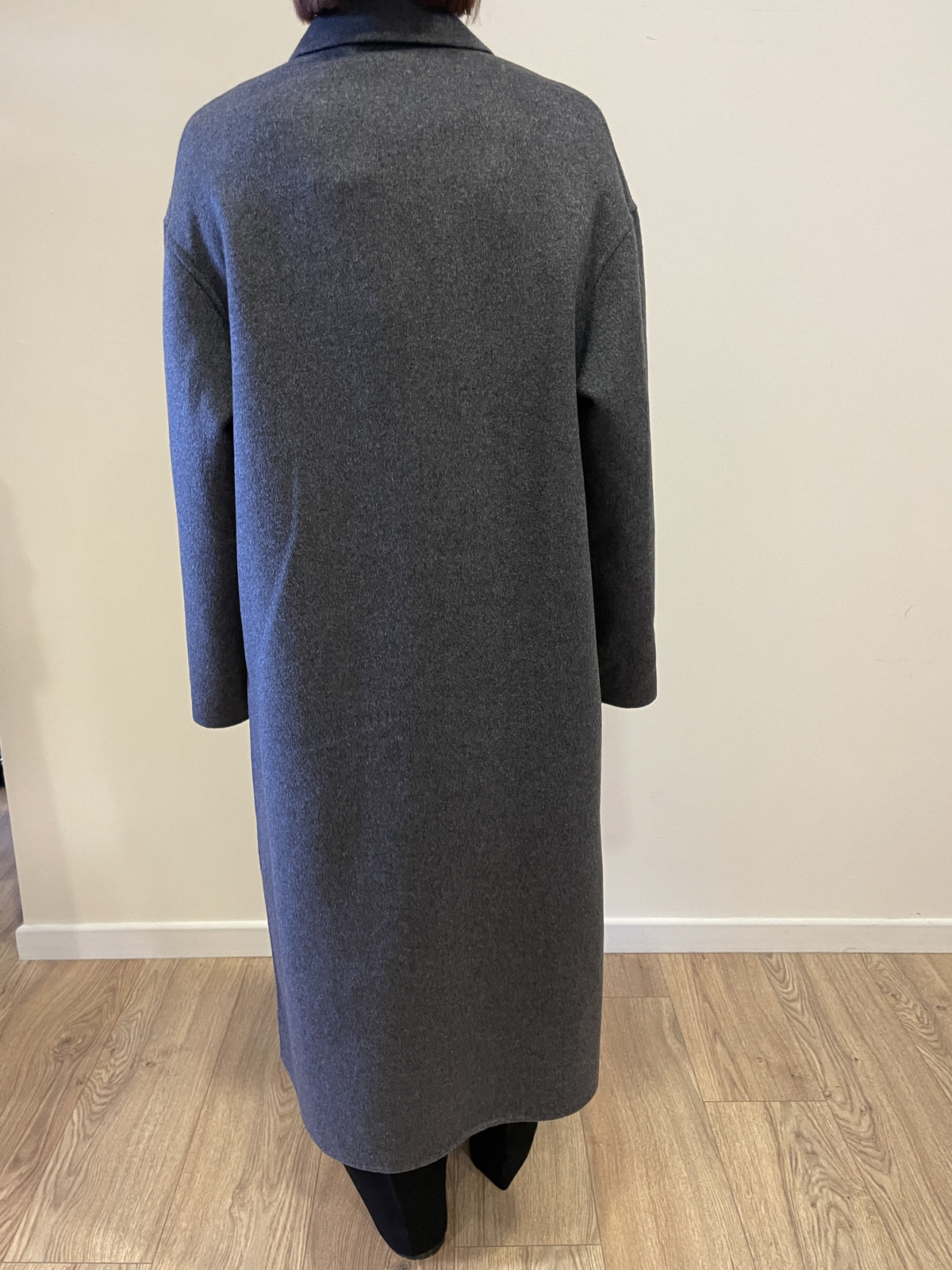 KAOS - Cappotto monopetto con 3 bottoni e tasche frontali color grigio melange