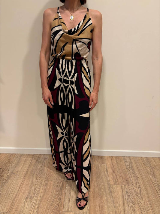 HAVEONE - Top in fantasia in viscosa con spalline regolabili