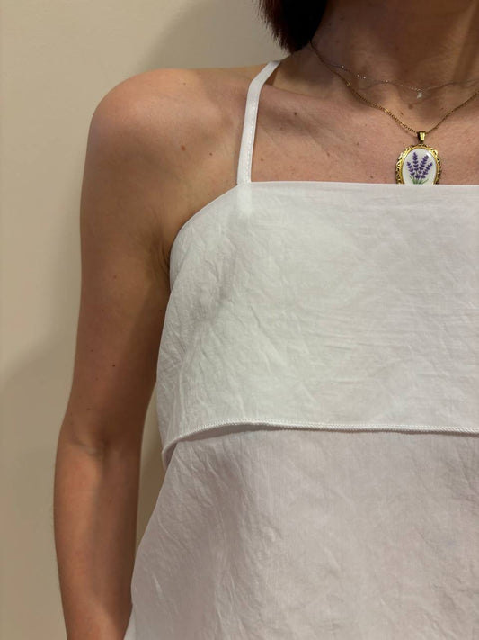 HAVEONE - Pantalone a palazzo ampio con pinces color bianco