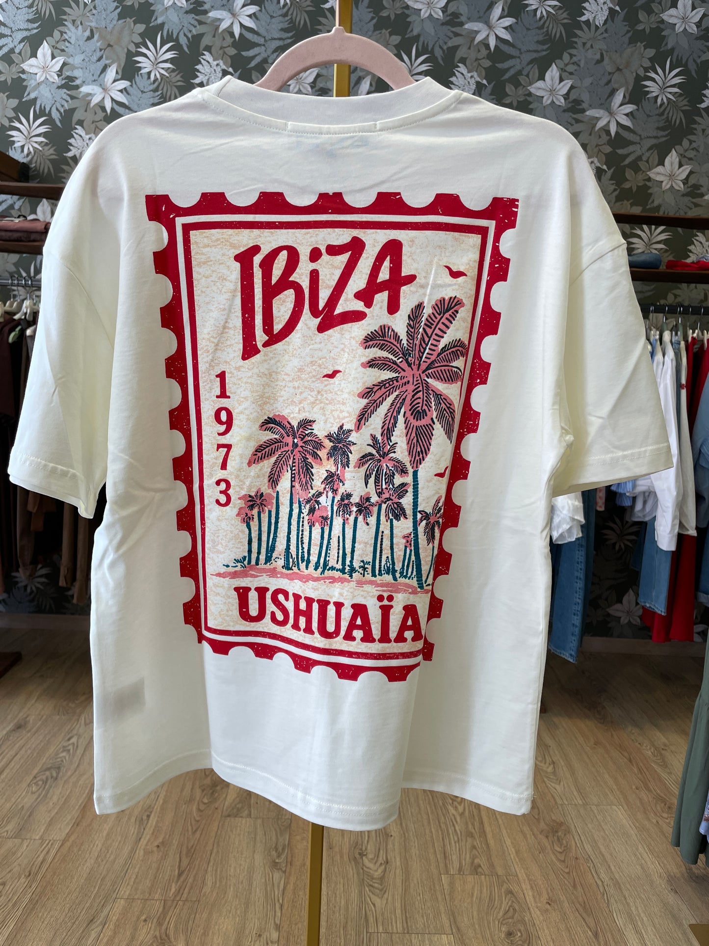 HAVEONE - T-shirt over con stampa francobollo sul retro - più colori