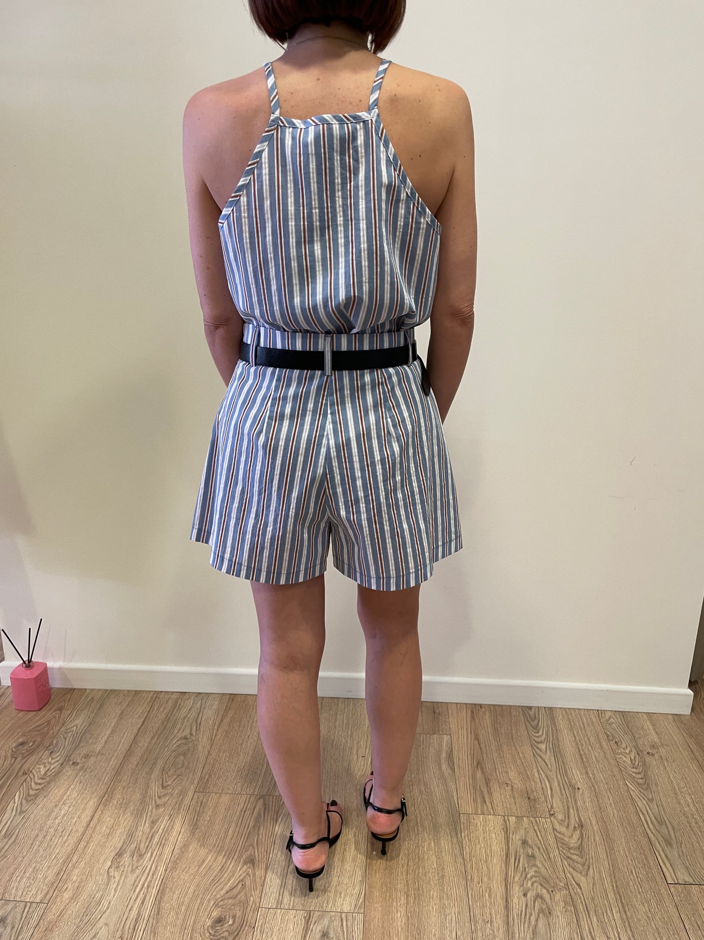 HAVEONE - Shorts a righe verticali in cotone con cintura