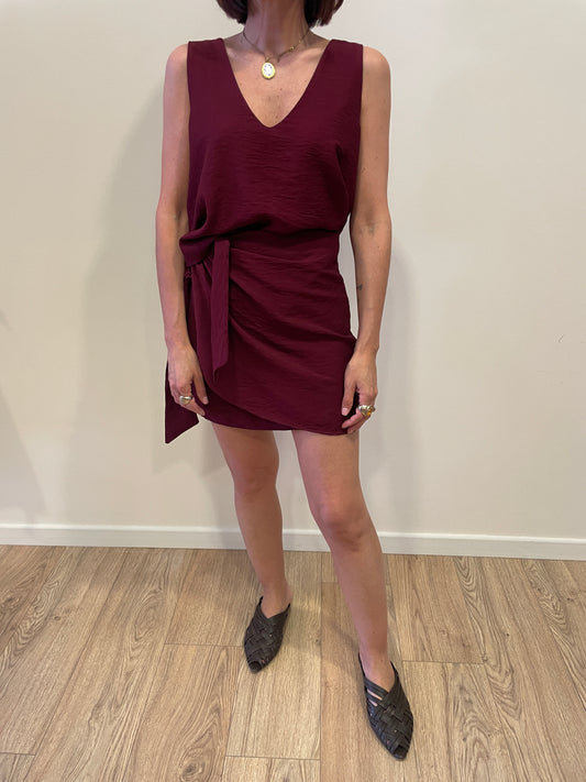 HAVEONE - Top con scollo a V in misto viscosa color india