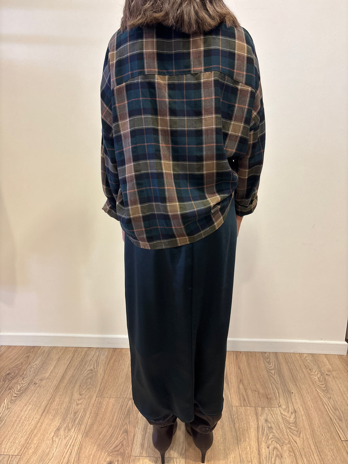 SUSY MIX - Camicia a scatola a quadri verde
