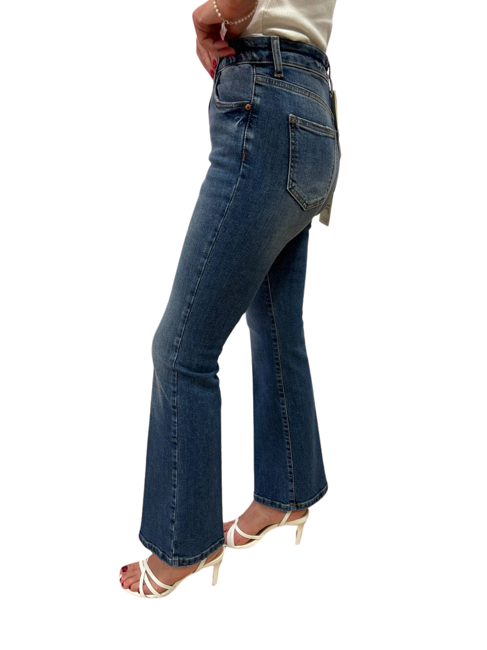 VICOLO - Jeans Gisele flare bootcut fit in denim chiaro sfumato