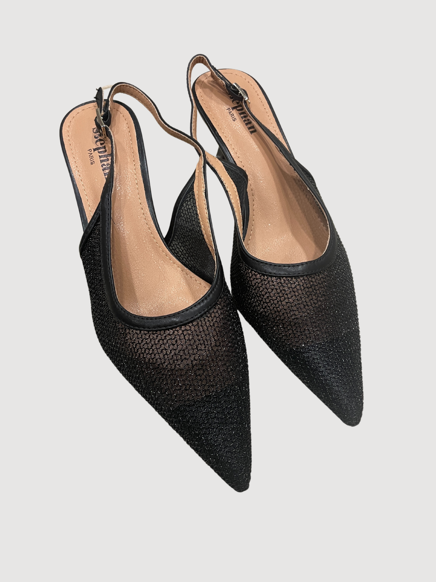 STEPHAN PARIS - Chanel in micro rete nere con tacco