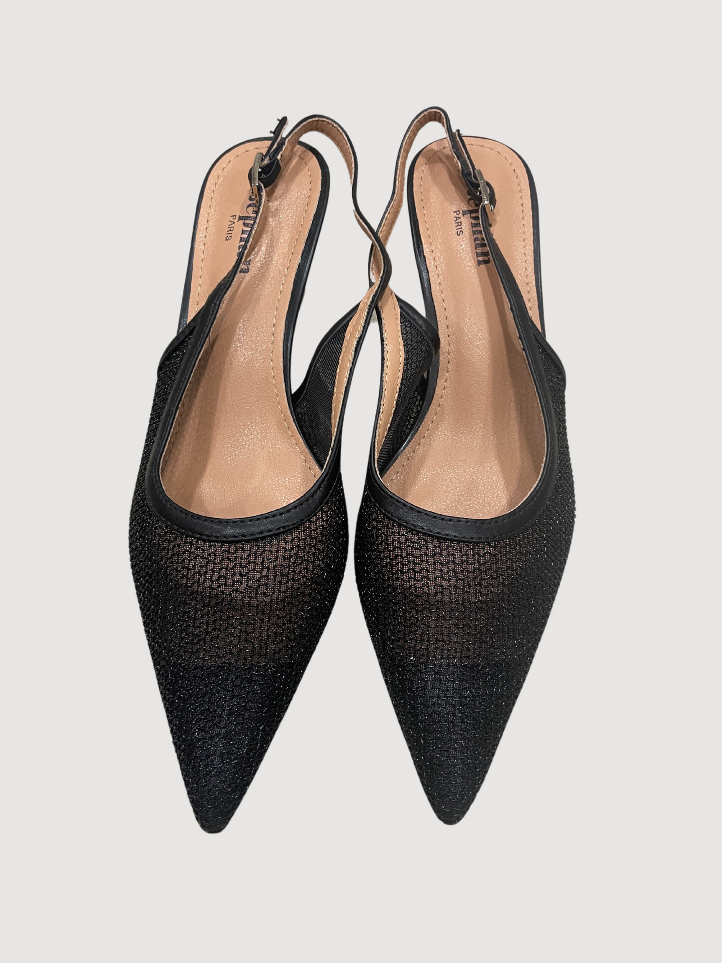 STEPHAN PARIS - Chanel in micro rete nere con tacco