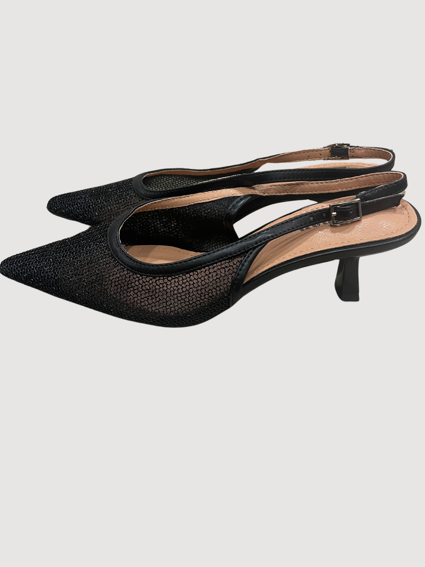 STEPHAN PARIS - Chanel in micro rete nere con tacco