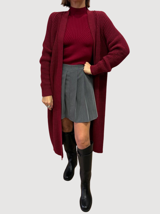 HAVEONE - Gonna grigia con pieghette stile college