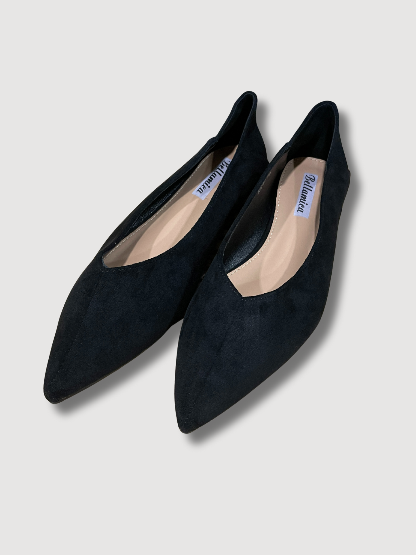 Ballerina in ecocamoscio a punta - nero