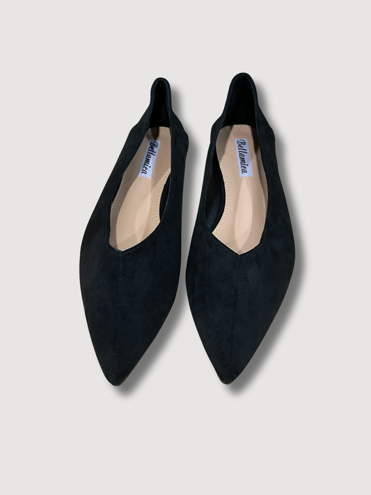 Ballerina in ecocamoscio a punta - nero