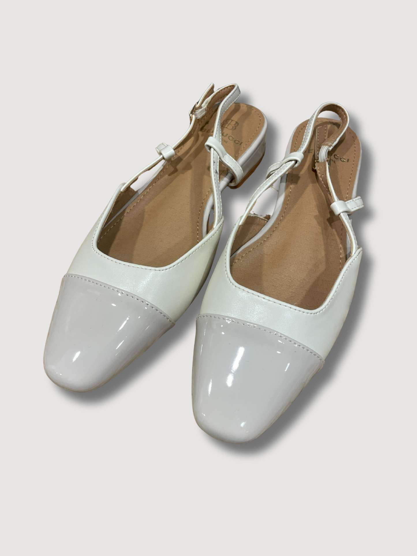 Chanel con punta squadrata bicolor - beige e burro