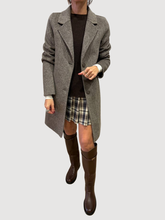 HAVEONE - Cappotto moro handmade al ginocchio con bottoni