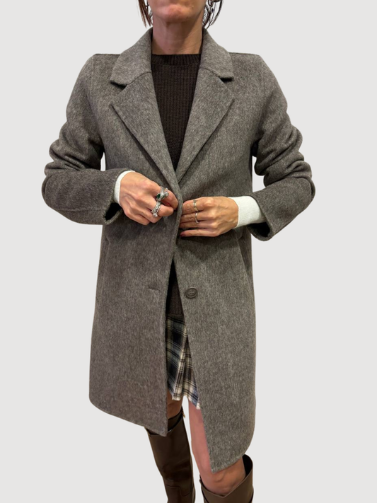 HAVEONE - Cappotto moro handmade al ginocchio con bottoni