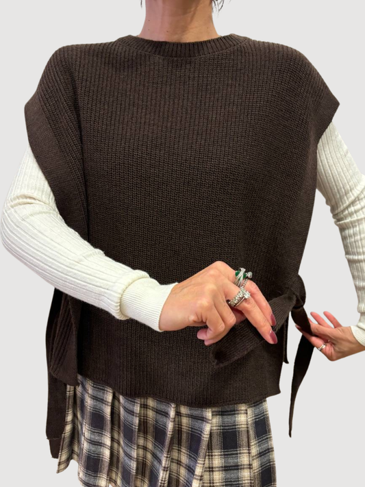 HAVEONE - Gilet con spalla scesa e chiusura con laccetti - più colori