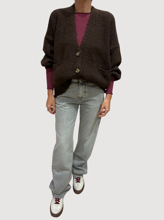VICOLO - Jeans Alex in denim grigio a palazzo dritto