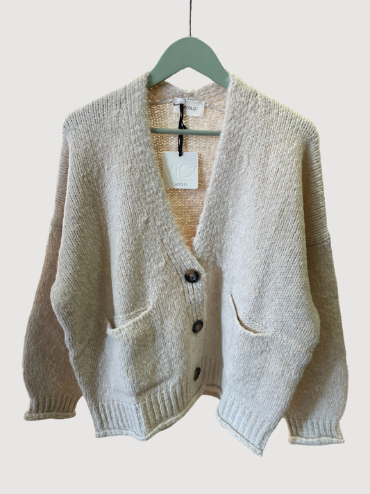 VICOLO - Cardigan in maglia con bottoni e tasche frontali - più colori