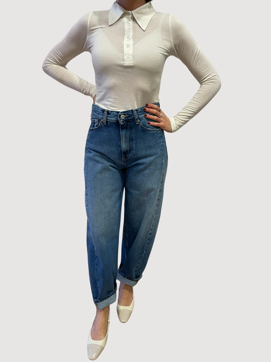 VICOLO - Polo in seta e viscosa con bottoni burro